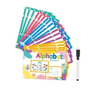 Random Color Writing Reading Spelling Cards, 27pcs Sight Word Flashcards Learning Alphabet with 1 Count Pen, Preschool Learning Activities Props