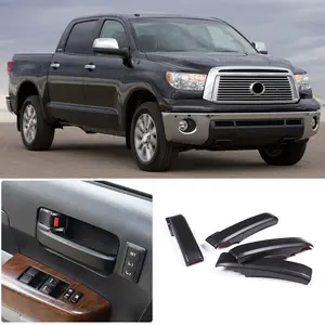 4-piece set of ABS matte black interior door handle covers for 2007-2021 Toyota Tundra/2008-2020 Sequoia