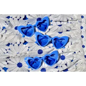 Blue Heart Sunglasses with Blue Lenses