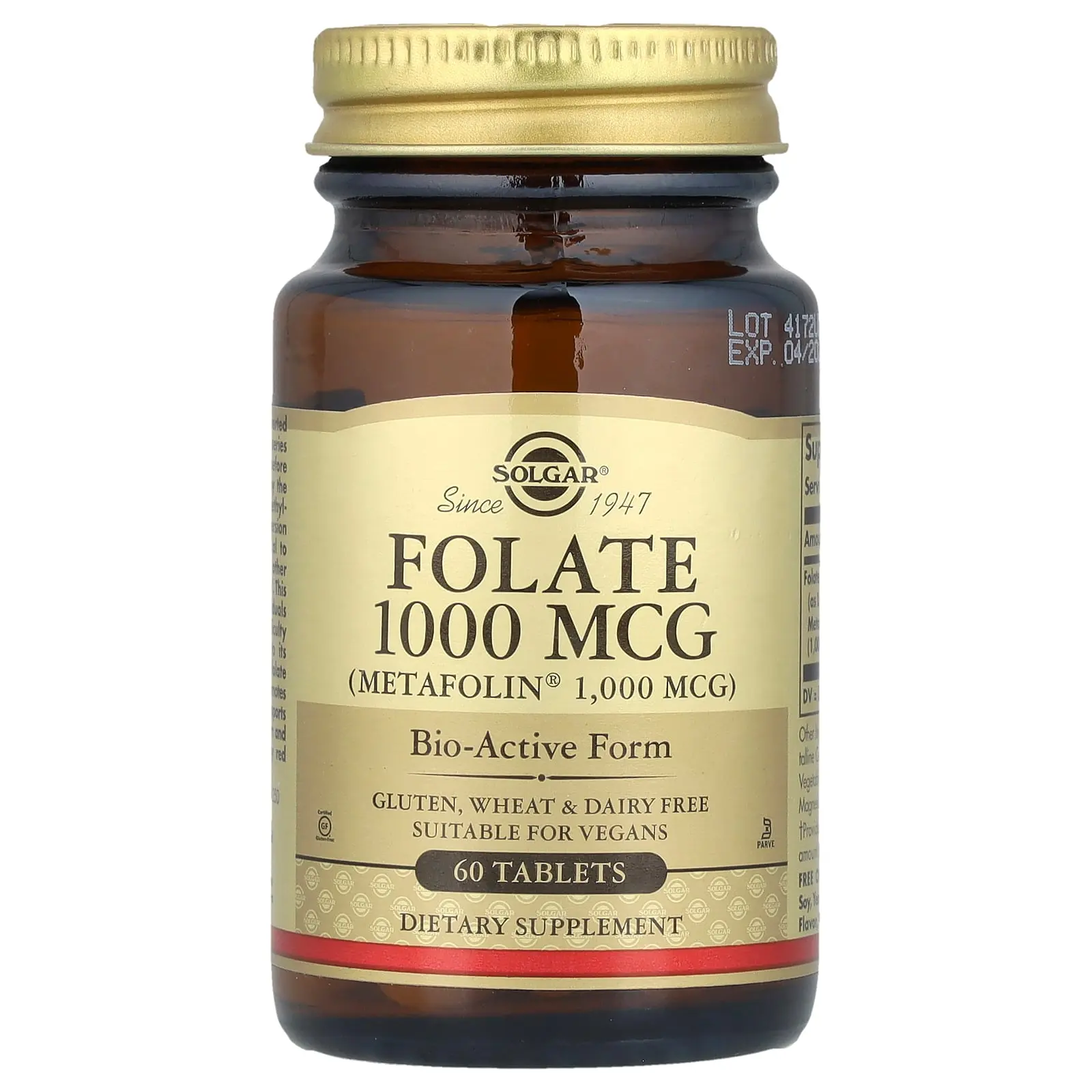 Solgar Folate, 1,000 mcg, 60 Tablets