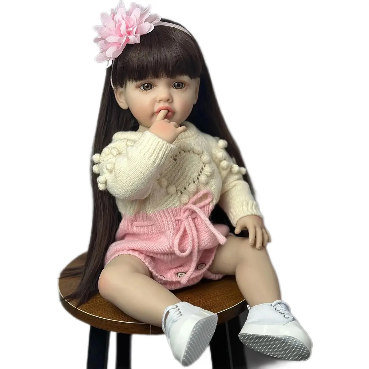22inch 55cm Real Look Reborn Baby Dolls Girl Full Body Vinyl  Real Life Newborn Baby Dolls Lifelike Baby Girl Doll Toy Gift for Ages 3+