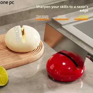 Cute Creamy Suction Knife Sharpener - Effortless Sharpening for All Knives, Easy Install & Clean, Stylish Kitchen Upgrade