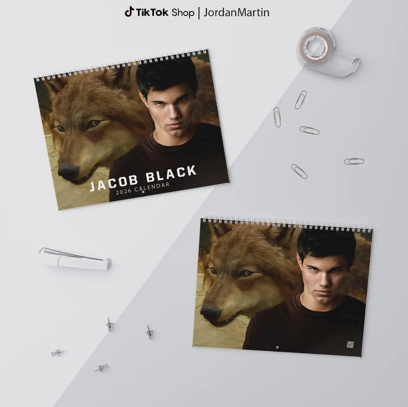Retro Jacob Black 2026 Wall Calendar, Jacob Quileute Calendar, New Year 2026 Wall Calendar for Home Decor