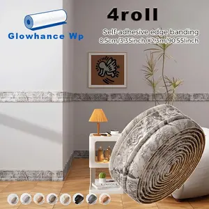 Self-Adhesive Edge Banding Strip, 8mm Thick Foam Waistline Sticker, Peel-And-Stick Design, Ideal for All Indoor Spaces