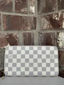Pre-owned Louis Vuitton Canvas Small Leather Goods Zippy Organizer Damier Azur 53675