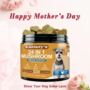 Mushrooms Supplements - Turkey Tail Mushroom - Gut, Skin, Joint, Immune Health- Dog Lumps & Bumps - 13 Organic Mushrooms Turkey Tail, Reishi, Lions Mane, Glucosamine, MSM - Chicken Flavor Pets