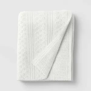 50"x60" Dimensional Knit Throw Off White - Threshold