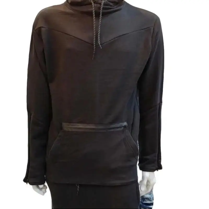 Men's 2-Piece Hooded Tracksuit Set, Solid Pullover Long Sleeve Sweatshirt and Trousers with Pockets, Plus Size up to 4XL, Casual Wear, Pullover Hoodie, 5Xl, 6Xl, Male, Universal Sport, Cotton Blend, Plain Look, Full Length, 3Xl, Plain Hooded, Do Not Dry C