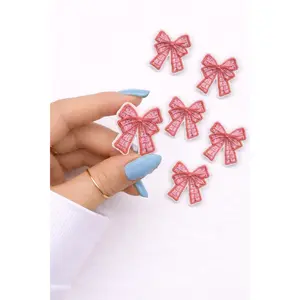 Mini Pink Bow Embroidered Patch