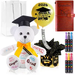 2026 Graduation Gifts Set for Him Her, 14" Autograph Graduation Bear with  Holder for  , Graduation Guest Book, Grad Bear Keepsake  Kit for Graduation Party Favor Senior College