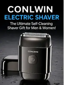 CONLWIN Electric Shaver with 3D Floating Head UV-C Sterilization 120-Day Battery IPX7 Waterproof Palm-Fit for Razor Bumps-Free Shaving Ultimate Self-Cleaning Gift for Men & Women - Precision