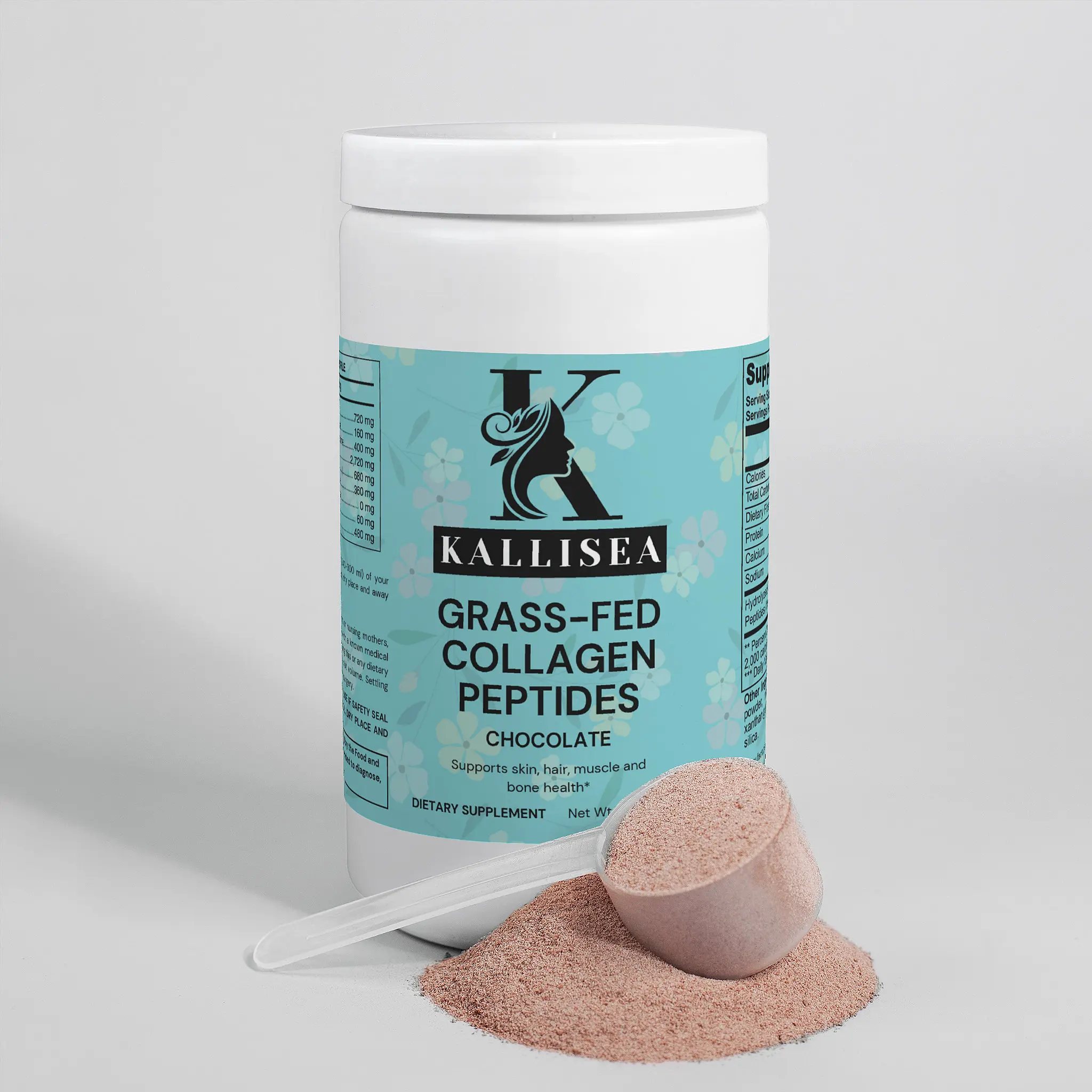 Kallisea Grass Fed Collagen Peptides Powder  Chocolate Flavor  Hydrolyzed Collagen Types I & III for Hair, Skin, Nails & Joint Support   Non GMO, Gluten Free Protein Supplement, 11.6 oz Healthcare Colagen