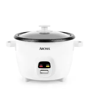 Aroma® 20-Cup Rice & Grain Cooker, 8X Bonded Granite Coating, White, New