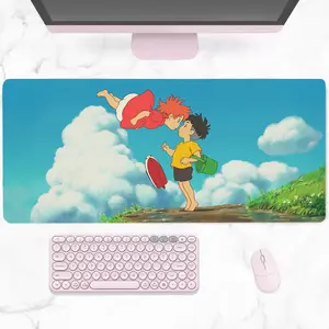 [Sale Up To 50%] Ponyo and Sosuke Anime Desk Mat Blue Sky Cloud Scene