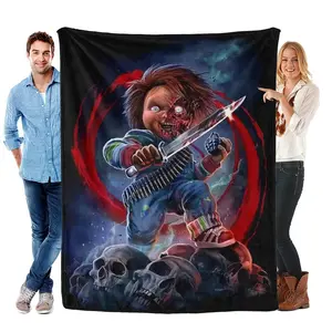 Chucky Blanket Flannel Warmed Soft Throw for Bed Sofa Office Birthday Gift