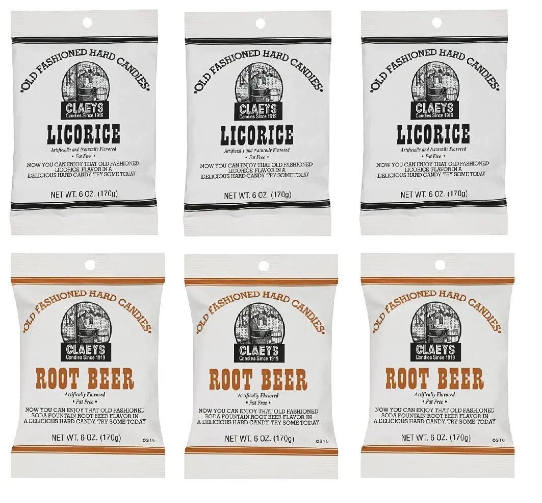 Claeys Old Fashioned Hard Candy Variety Pack - Licorice & Root Beer Flavors