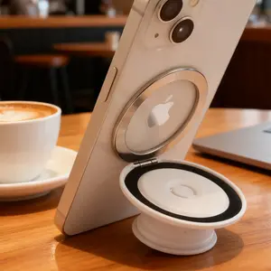Magnetic Phone Stand, Strong Magnetic Adsorption, 360° Rotation, Multi-Angle Adjustment, Horizontal and Vertical Screen Switching, Ideal for Watching TV, Office, Live Streaming