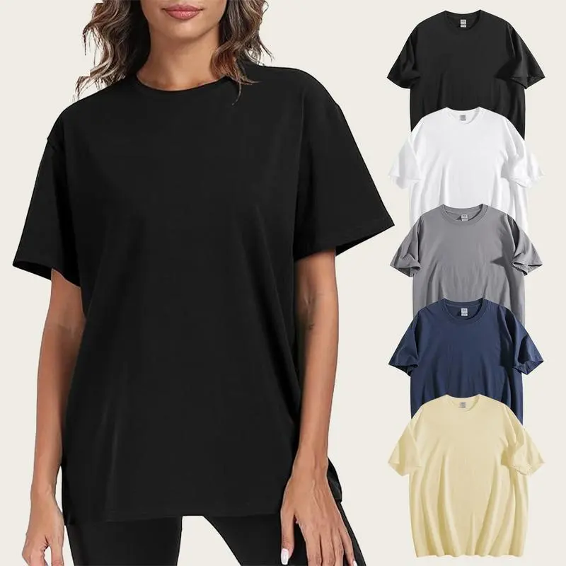 Men's Plain 100% Cotton Short Sleeve T Shirt, Casual Loose Fit Crewneck, Breathable and Lightweight for Summer Workouts and Going Out, Plain Print, Half Sleeves, Basic, Crew Neck, Medium Length, Shortsleeve, Fabric, Menswear