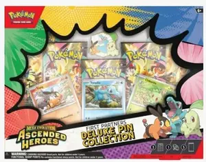 TCG Mega Evolution Ascended Heroes Deluxe Pin Collection, 3 Foil Promo Cards, 1 Deluxe Pin, 5 Booster Packs