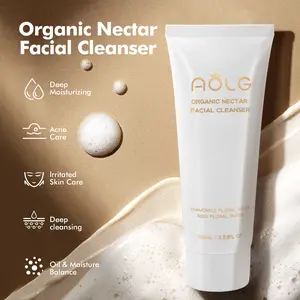 AOLG Nectar Facial Clenser | Suitable for All Skin Types | Natural organic floral nectar ingredients are gentle and non-irritating | Facial Cleanser for Breakouts | Daily Sensitive Sunscreen | Soothe and repair the skin | Non-Toxic, Effective, Safe