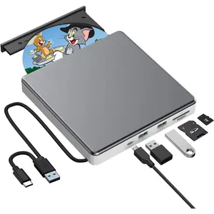 External DVD Drive, USB C Superdrive for  USB 3.0 DVD Burner Reader for , Portable CD +/-RW Drive External DVD Player for Laptop MacBook Windows 11 10 count Linux OS