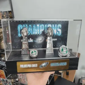Eagles Football Championship Trophy Set, Beautiful Display Box, Perfect Sports Award Replica, Ideal Gift for Sport Lovers, High-Quality Design