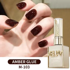1PC 15ML M-103 Nail Gel New Trending Maillard Ultra Bright Amber Nail Polish Gel High Saturation Long-lasting Shiny No Nail Damage Home Salon Nail Art Essential Women's Christmas Day Gifts Manicure Cutics Cosmetic M103