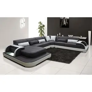 Molinaro Leather Sectional with Adjustable Headrest