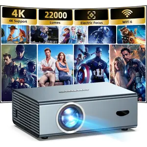 [Electric Focus] 4K Support Projector with WiFi6 and  5.3, Outdoor Projectors for Outside Video Use,  Gaming Movie Proyector, Auto Keystone Correction