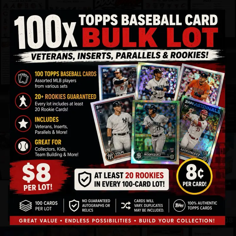 100-Cards Topps Baseball Bulk Lot