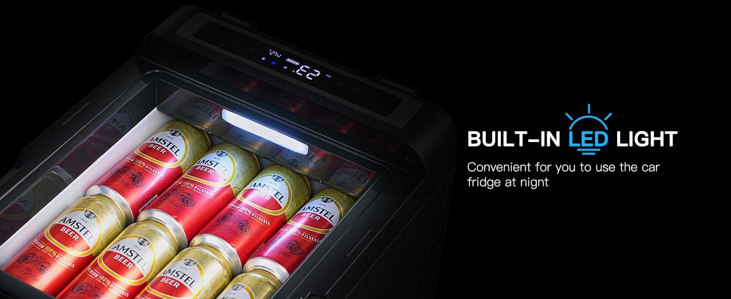 40 Qt (38L) 2-in-1 RV Fridge Cooler Box - 12V/24V DC 100-240V AC Multifunctional Outdoor Unit with WIFI App Smart Control, Anti-Slip Surface, -4℉-68℉ Adjustable Cooling, Compartments for Truck, Camping, 40 Quart