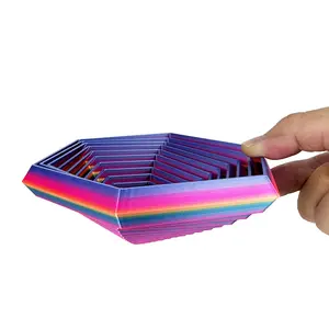 3D Printed Christmas Fractal Fidget Hexagon Stress Relief Artifact Multi-Size Desktop Ornament Craft Toy Model
