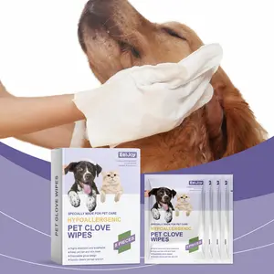 Pet Cleaning Gloves, 8-Pack Reusable Wet Wipes for Daily Pet Grooming Care, No-Need-Wash Design, Ideal for Home Use & Travel, Grooming Products