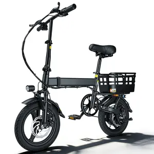 500W Motor Electric Bike , 14” Folding Electric Bicycle , 18MPH Top Speed, 36V 12Ah Removable Battery, 30-Mile Range, Adjustable Handlebar & Seat, 3 Riding Modes