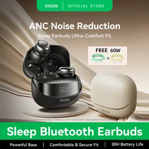 BIAZE Mini Invisible Sleep Earphones Bluetooth 5.4 True Wireless In-Ear Earbuds Sports Audio Earbuds Noise Cancelling Gaming Painless ASMR for Side Sleeping