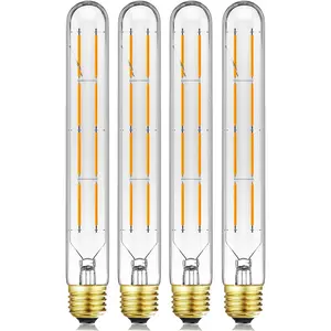 T10 Led Bulb 75 Watt Dimmable E26 Light Bulb 2700K Warm White E26 Tubular Light Bulbs 8W T10 Bulb 800Lumens 8.9in LED Light Bulbs Clear Glass 120V,4 Pack