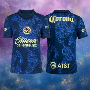 24 25 Mexico LIGA MX Club America Away Blue Short Sleeve Soccer Jersey Fans Version Breathable