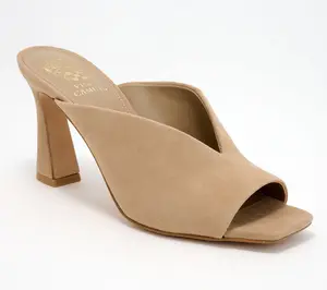 Vince Camuto Leather Peep Toe Mules - Galeni