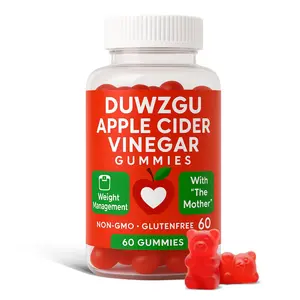 Apple Cider Vinegar Gummies 60ct (220g) – Digestion Aid, Weight Management, Blood Sugar Balance, Heart Hea，lth, Immune Boost, Skin Glow & Oral Wellness Healthcare Edible Dietary Supplement Vitamin Fitness Edible  Natural Acid Optimum Optimum Optimum