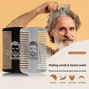 Stainless Steel Comb, Metal Double Side Beard Comb, Thinning Comb, Mini Anti-Static Beard & Mustache Grooming Tool, Portable Pocket Size for Thinner Hair, Durable & Lightweight Travel Accessory for Men, for Precision Grooming, Hair Styling Comb