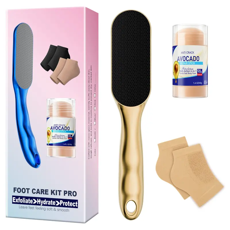 reusable foot  remover Ultimate Cracked Heel Repair Kit Nano Foot File + Overnight Gel Moisturizing Anti-Crack Socks + Avocado Moisturizing Cream | foot callus remover Pedicure Set for Soft Baby Feet at Home!SmoothFeet