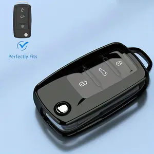 Suitable for VOLKSWAGEN remote key covers, soft TPU suitable for VOLKSWAGEN Jetta parts, for VOLKSWAGEN Beetle, Santana, Skoda, EOS, Tiguan, MK5, Passat, Golf GTI, and other for VOLKSWAGEN Jetta parts, for VOLKSWAGEN Tiguan remote key co, Christmas, gifts
