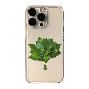Trendy Lucky Pomelo Leaf Soft Space Phone Case for iPhone 17 Pro Max/16/15/14, Precise Cutout Stylish Protective Cover