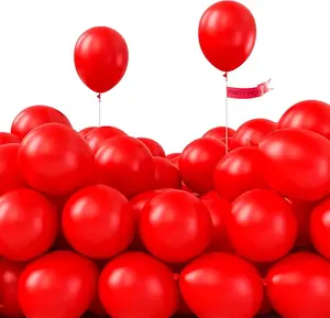 PartyWoo Red Balloons 50 pcs 5 Inch Small Mini Matte Red Latex Balloons for Graduation Wedding Independence Day Valentine's Day Memorial Day Christmas Engagement Birthday Party Decorations Red-Y57