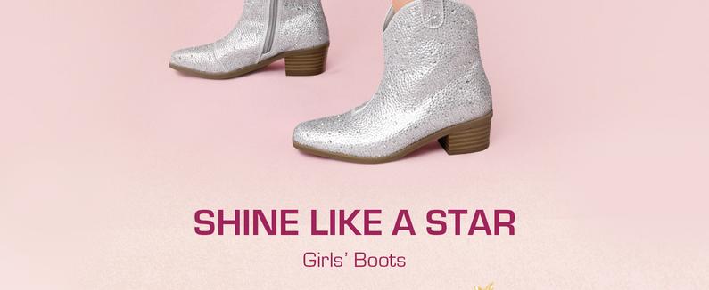 DREAM PAIRS KIDS Girls Cowgirl Cowboy Rhinestone Boots Ankle Low Heel Dress Booties Glitter Western Cowgirl Boots