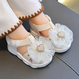 Baby Girl First Walkers Sandals 0-4 Years - High Quality PVC Soft Cushioned Princess Shoes with Lace & Rhinestone Embellishments, Adjustable Buckle Closure for Beach, Casual & Special Occasions, Toddler Shoes