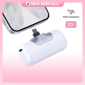 iWALK 5th Gen Mini Plug-in Power Bank 5500mAh 22.5W USB-C Fast Charging Portable Charger with SenseForce Tech & Smart LED Display for iPhone & Android Travel Gadgets - Connector, Digital, Usb Battery Adapter - Cable, Smartphone