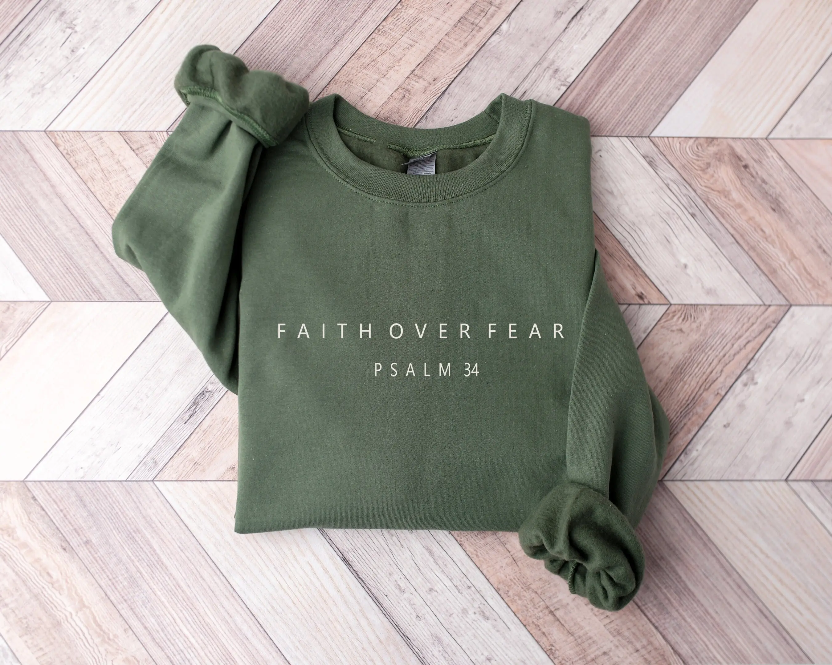 Faith over Fear Sweatshirt, Psalm 34 Christian Sweatshirt, Minimal Christian Shirt, Bible Verse Shirt, Religious Sweater, Faith Sweatshirt