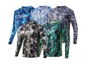 Men's Hooded Fishing Shirt, Long Sleeve Dry Fit Athletic Top with UV Sun Protection, Breathable Quick-Drying Outdoor Sportswear, Athletic Active Tops