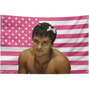 Tapestry Funny Josh America Pink Flag Wall Hanging Poster Holiday Gift Wall Decor Bedroom Hutcherson Living Room Dorm Concert,3x5 Feet style